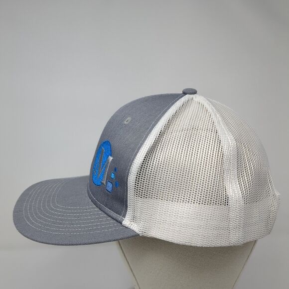 M Snapback Trucker Hat Gray OS Adjustable Embroidered Mesh Back Port Authority - Picture 3 of 8